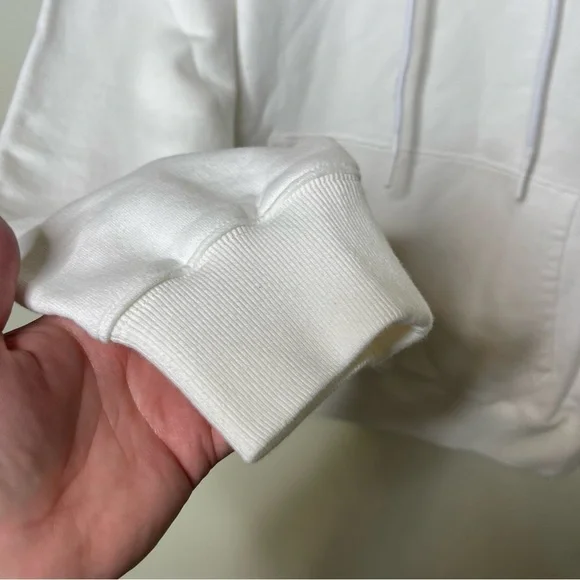 Off-White Printed Cotton-Jersey Hoodie in White sz M - Picture 5 of 11